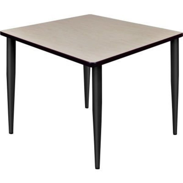 Regency Seating Regency Kahlo 36" Square Multipurpose Breakroom Tapered Leg Table, Maple/ Black TPL3636PLBK